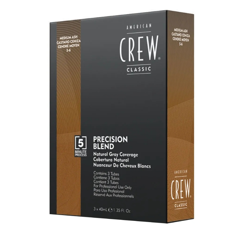 Камуфляж для седых волос темный оттенок - American Crew Precision Blend 5-6 Medium Ash