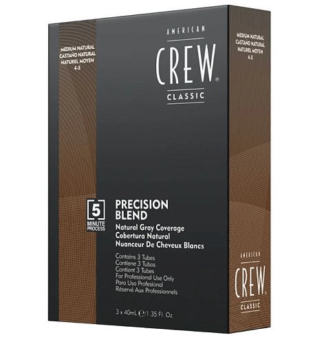 Камуфляж для седых волос темный оттенок - American Crew Precision Blend 4-5 Medium Natural