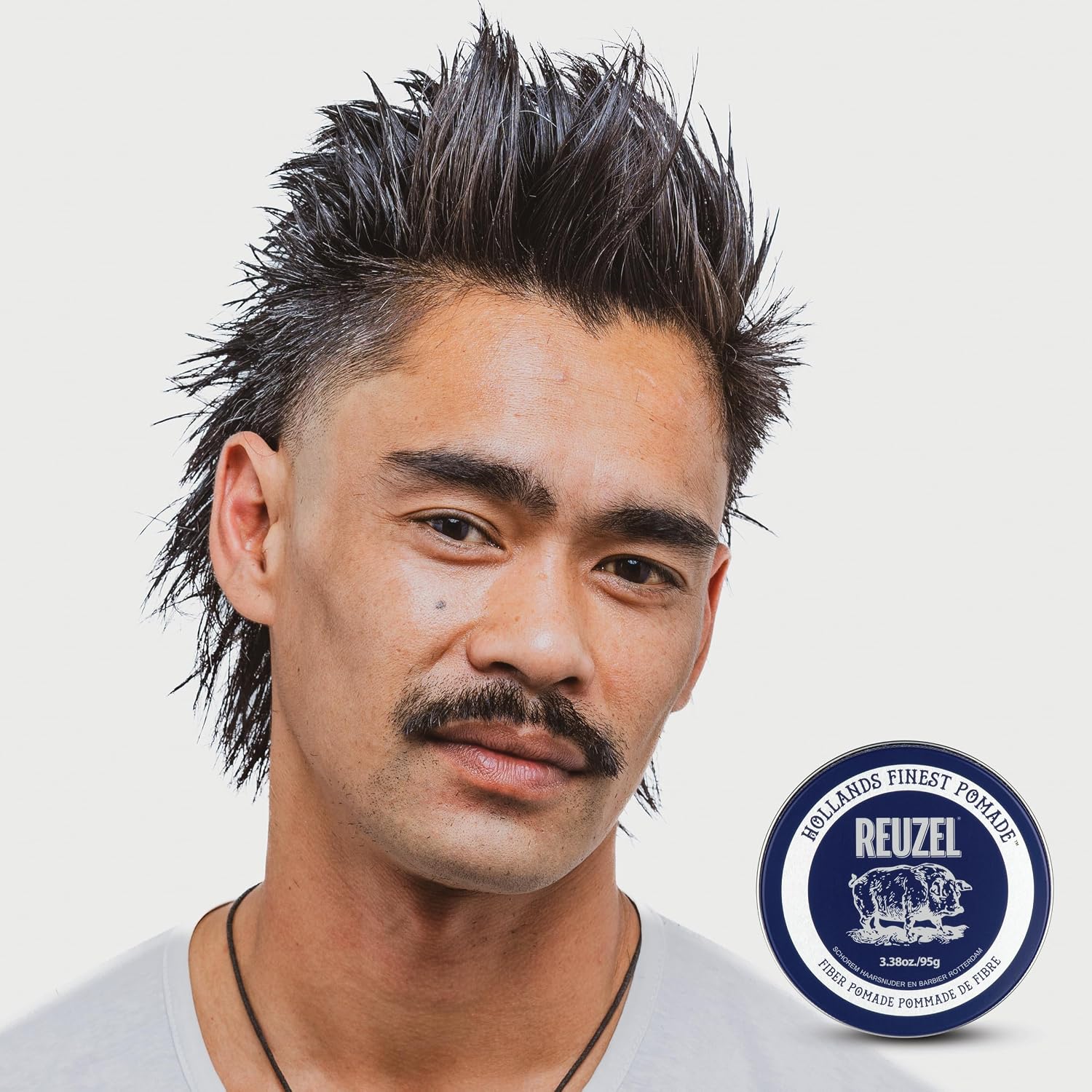 Водорастворимая помаде с низким блеском и сильной, но гибкой фиксацией - Reuzel Fiber Pomade 