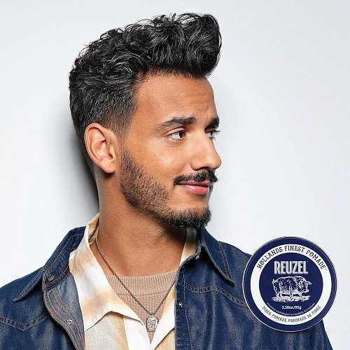 Водорастворимая помаде с низким блеском и сильной, но гибкой фиксацией - Reuzel Fiber Pomade 