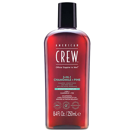 Шампунь, кондиционер и гель для душа 3 в 1 "Ромашка и сосна" - American Crew 3-in-1 Chamomile + Pine Shampoo, Conditioner & Body Wash