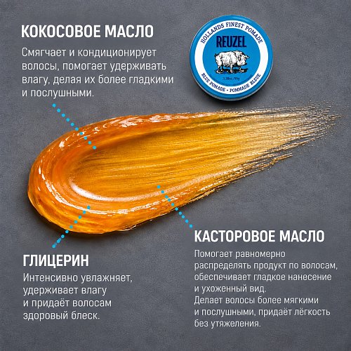 Помада для волос - Reuzel Blue Strong Hold Water Solube Pomade
