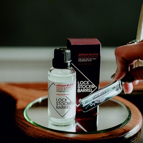 Масло аргановое для бритья и бороды - Lock Stock & Barrel Argan Blend Shave & Beard Oil